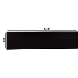 Kit com 30 Barras Rodapé de Pvc 7cm X 15mm X 2,40m Master Bariri 72m - 2
