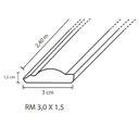 Ver imagem 3 de Kit com 3 Barras Rodameio de MDF Ultra 3cmX15mmX2.40m Premium  7,2m 