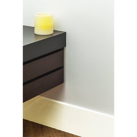 Kit com 3 Barras Rodapé de MDF 15CMX15MMX2.20m Revestido Liso 6,6m Branco Moldurama