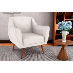 Poltrona Cadeira Decorativa Escritório Veneza Matrix Bege - 4
