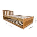 Ver imagem 4 de Bicama de Solteiro com Cama Auxiliar em Madeira Maciça Marrom Talinha Mogno Mel