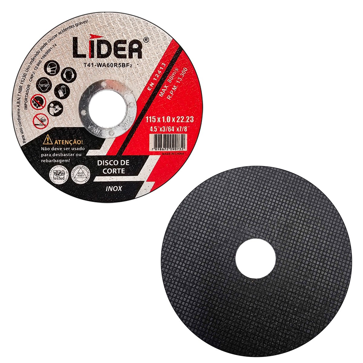 Kit 100 Discos de Corte Fino 1mm Lider 115x22mm 4 1/2 - 3