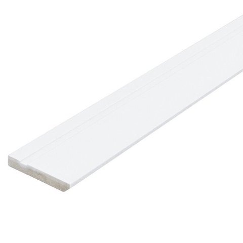 Kit com 5 Barras Rodapé de MDF 10CMX15MMX2.20m Revestido Frisado 11m Branco Moldurama