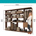 Ver imagem 7 de Guarda-Roupas Closet Modulado Alasca One 240cm 4 Peças com 2 Gavetas e Cabideiros Freijó Carraro