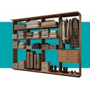 Ver imagem 5 de Guarda-Roupas Closet Modulado Alasca One 240cm 4 Peças com 2 Gavetas e Cabideiros Freijó Carraro