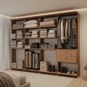Ver imagem 1 de Guarda-Roupas Closet Modulado Alasca One 240cm 4 Peças com 2 Gavetas e Cabideiros Freijó Carraro