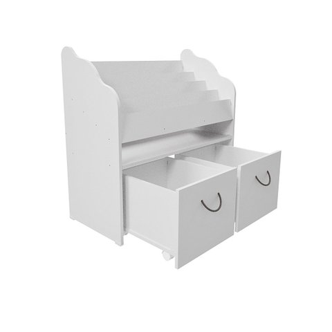 Organizador Livreiro com Dois Baús Zuleica 100% Mdf Woodcore