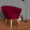 Poltrona Pétala Em Veludo Decorativa Salão Estética Veludo Vermelha - 2