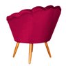 Poltrona Pétala Em Veludo Decorativa Salão Estética Veludo Vermelha - 3