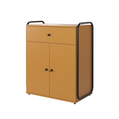 Armário para Escritório 2 Portas 1 Gaveta Preto/nature - Art Panta