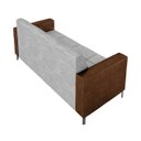 Ver imagem 7 de Sofá Living Decorativo Houston 2 Lugares 200cm Pés em Metal Linho/pu Cinza Escuro/ Marrom G33 - Gran