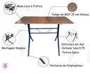 Ver imagem 5 de Mesa Jantar Moema Imbuia 120x70 para Restaurante Sorveteria Refeitório