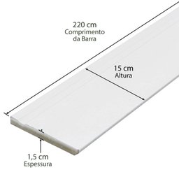 Kit com 10 Barras Rodapé de Mdf 15cm X 15mm X 2.20m Mdf Revestido Frisado Casablanca 22m - 4