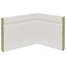 Kit com 10 Barras Rodapé de Mdf 15cm X 15mm X 2.20m Mdf Revestido Frisado Casablanca 22m - 1