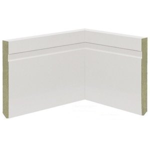 Kit com 10 Barras Rodapé de Mdf 15cm X 15mm X 2.20m Mdf Revestido Frisado Casablanca 22m
