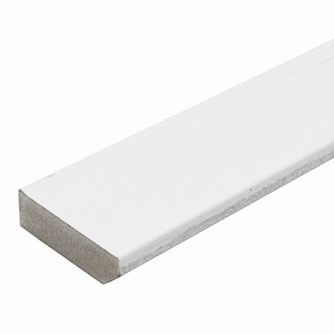 Kit com 10 Barras Rodapé de MDF 5CMX15MMX2.20m Revestido Liso 22m Branco Moldurama