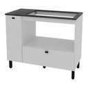 Ver imagem 1 de Balcão Cozinha para Cooktop 5 Bocas e Forno/micro-ondas 99,7cm 2 Portas Multimóveis Cr20500 Mármore Lunar