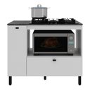 Ver imagem 3 de Balcão Cozinha para Cooktop 5 Bocas e Forno/micro-ondas 99,7cm 2 Portas Multimóveis Cr20500 Mármore Lunar
