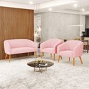 Ver mais imagens de Kit 01 Namoradeira 02 Lugares E 02 Poltronas Rosa Bebê