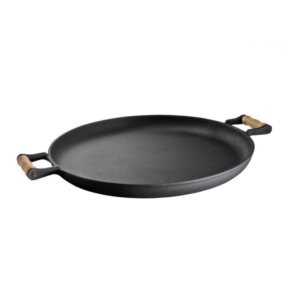 Frigideira Paella Ferro Fundido sem Tampa Alças Madeira 48cm - 2