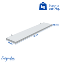 Ver imagem 4 de 1 Prateleira Branca 50X10 Com Suporte Flutuante Mdf Organizadora Decoração Cozinha Quarto Banheiro