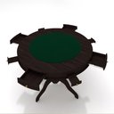 Ver imagem 1 de Conjunto Mesa de Jogos Carteado Bellagio Tampo Reversível e 4 Cadeiras Madeira Poker Base Estrela Ve