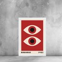 Ver imagem 2 de Quadro Arte Moderna Bauhaus - Olhos Vermelhos 24x18cm:moldura Preta