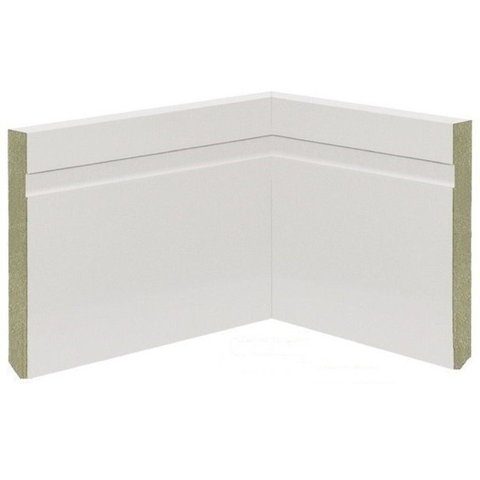 Kit com 15 Barras Rodapé de MDF 15CMX15MMX2.20MMDF Revestido Frisado 33m Branco Moldurama