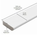 Ver imagem 3 de Kit com 15 Barras Rodapé de MDF 5CMX15MMX2.20m Revestido Liso 33m Branco Moldurama