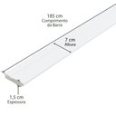 Ver imagem 3 de Kit com 15 Barras Rodapé de MDF 7CMX15MMX1.85m Revestido Frisado 27,75m Branco Moldurama