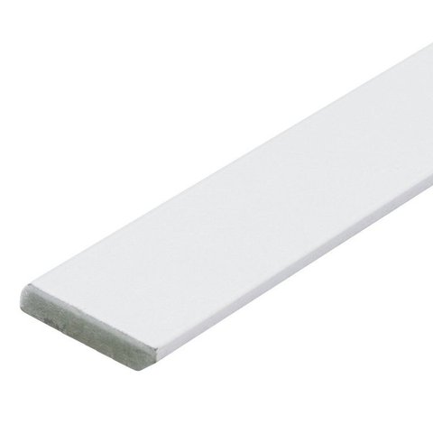 Kit com 15 Barras Rodapé de MDF 7CMX15MMX1.85m Revestido Liso 27,75m Branco Moldurama