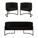 Ver imagem 1 de Kit Sofá 2 Lugares + 2 Poltronas para Recepção Balaqui Preto
