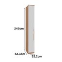 Ver imagem 5 de Guarda Roupas Modulado 1 Porta e Prateleiras 245x32,2cm Setiba Plus Carvalho/off White