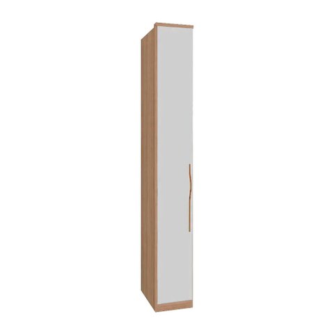 Guarda Roupas Modulado 1 Porta e Prateleiras 245x32,2cm Setiba Plus Carvalho/off White