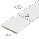 Ver imagem 4 de Kit com 20 Barras Rodapé de MDF 15CMX15MMX2.20MMDF Revestido Frisado 44m Branco Moldurama