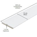 Ver imagem 3 de Kit com 20 Barras Rodapé de MDF 15CMX15MMX2.20m Revestido Liso 44m Branco Moldurama