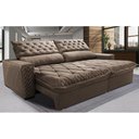 Ver imagem 2 de Sofá Retrátil e Reclinável 2,75m Molas Ensacadas Cama inBox Spazus com Bordado 3D Velusoft Castor