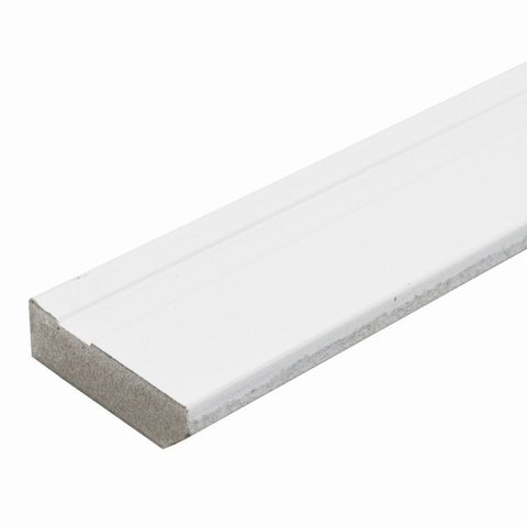 Kit com 20 Barras Rodapé de MDF 5CMX15MMX2.20m Revestido Frisado 44m Branco Moldurama