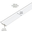 Ver imagem 3 de Kit com 20 Barras Rodapé de MDF 7CMX15MMX2.20m Revestido Frisado 44m Branco Moldurama