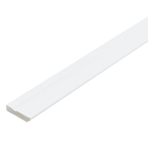 Kit com 20 Barras Rodapé de MDF 7CMX15MMX2.20m Revestido Frisado 44m Branco Moldurama
