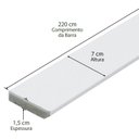 Ver imagem 3 de Kit com 20 Barras Rodapé de MDF 7CMX15MMX2.20m Revestido Liso 44m Branco Moldurama