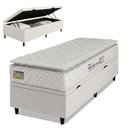 Ver imagem 1 de Cama Box Baú Solteiro Colchão Espuma D33 Pillow Top New Millenium Branco Hellen