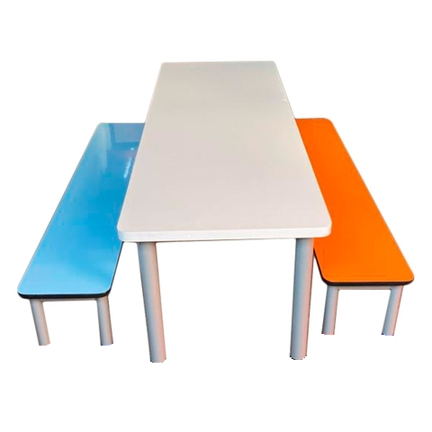 Conjunto Mesa Refeitório Infantil Colorida