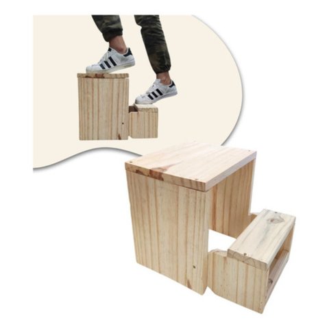 Banqueta Escadinha Auxiliar 2 Degraus Maca Estética 120kg