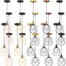 4 Pendentes Aramado Cálice Luminária Lustre Luxo Teto Retrô Vintage Balcão Agp Ilumini Industrial Cá - 1