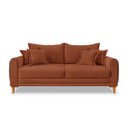 Ver imagem 5 de Sofá Living 3 Lugares Bouclê Terracota 2.20m Pés em Madeira Bz Home Decor
