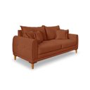Ver imagem 4 de Sofá Living 3 Lugares Bouclê Terracota 2.20m Pés em Madeira Bz Home Decor