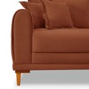 Ver imagem 3 de Sofá Living 3 Lugares Bouclê Terracota 2.20m Pés em Madeira Bz Home Decor