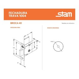 Fechadura Auxiliar Trava Segurança Tetra Stam 1004 Preta 40m - 2