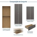 Ver imagem 3 de Guarda-Roupa 3 Módulos 6 Portas 9 Prateleiras 3 Gavetas Frame CabeCasa MadeiraOriginals